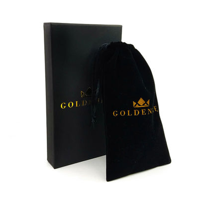 คุณภาพ  Recycled Rigid Drawer Packaging Box Black Slide Out Jewelry Box With Bag And Pouch โรงงาน