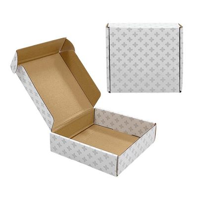CMYK/PANTONE Printing UV Coating White Shipping Mailer Box สําหรับบรรจุภัณฑ์ที่เป็นมิตรต่อสิ่งแวดล้อม