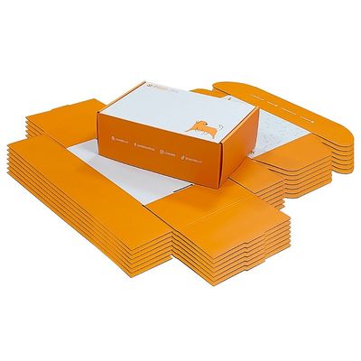 กระดาษอาหารสัตว์เลี้ยงสีส้ม กล่องส่งเอกสาร กล่องกระดาษสําหรับสุนัข ที่เป็นมิตรต่อสิ่งแวดล้อม