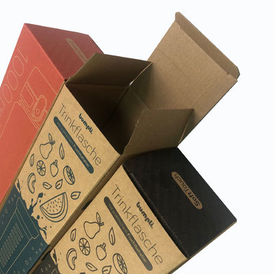 กล่องกระป๋องน้ําแบบ Custom Tuck Top Box ไม่เคลือบกล่องกระป๋องน้ํา Kraft E