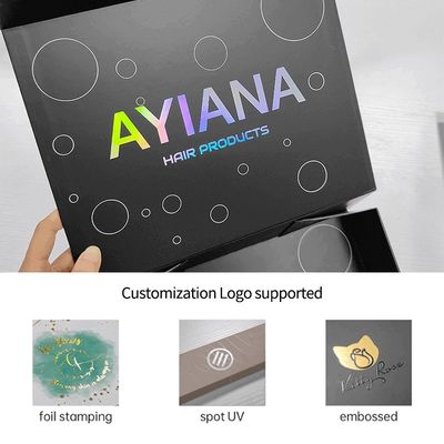 กล่องของขวัญแม่เหล็กสี่เหลี่ยมหรู สีดํา พร้อมกระดาษกระดาษ Liner Custom Printing Logo