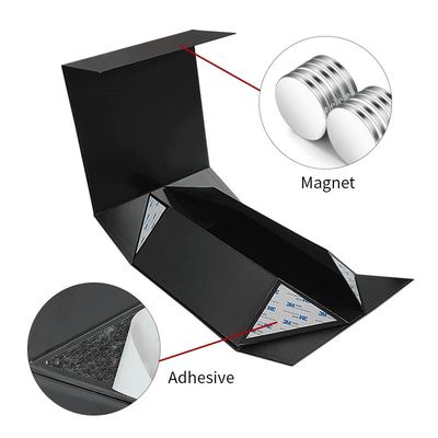 CMYK หรือ Pantone Custom Luxury Black Large Foldable Banquet Glass Drinkware Tableware แม็กเนตบรรจุกล่องของขวัญ