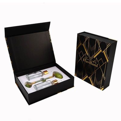 กล่อง Book Flap Custom Logo พิมพ์กล่องแม่เหล็กแข็งสําหรับ Guasha Jade Gua Sha โรลเลอร์เครื่องมือ