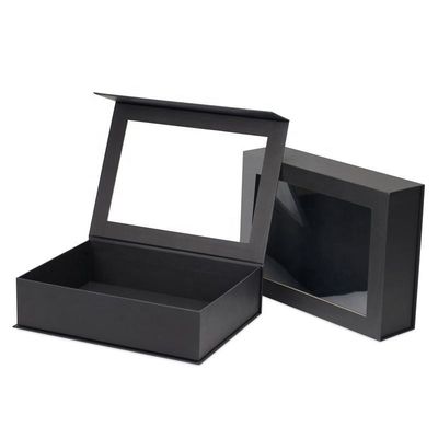 กระดาษกระจก Flip Top PVC ที่กําหนดเอง แพคเกจกล่องของขวัญขนาดใหญ่ที่ปิดด้วยแม่เหล็ก