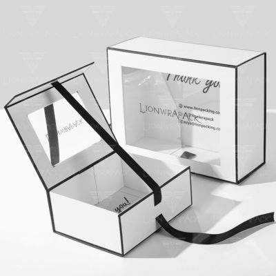 กระดาษกระจก Flip Top PVC ที่กําหนดเอง แพคเกจกล่องของขวัญขนาดใหญ่ที่ปิดด้วยแม่เหล็ก