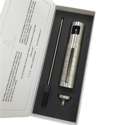 การสั่งซื้อที่กําหนดเอง Luxury Stainless Steel Oil Vinegar Pump Sprayer กระปุกน้ําหอม กระปุกกล่องบรรจุที่มีการใส่