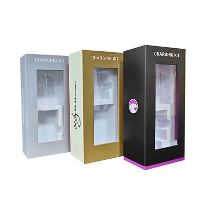 กล่องของขวัญแม่เหล็กหรู สําหรับ Power Bank ชาร์จเคเบิลแพคเกจด้วยโลโก้การพิมพ์ตามสั่ง