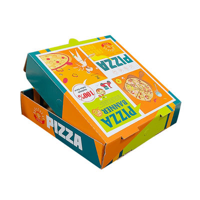 โลโก้ที่กําหนดเองกระดาษ Kraft กระดาษ corrugated การบรรจุกระเป๋า พับกระป๋องขมิ้นชิปปิซ่า กล่องพิซซ่า การบรรจุกล่องรับของ