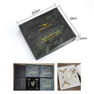 โลโก้ที่กําหนดเอง Premium Green Cardboard Lid Cover Top และล่าง กล่องของขวัญบรรจุเครื่องสําอางหรู