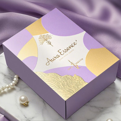 Custom Luxury square Empty Folding Paper Box กระปุกเทียนกระปุกที่มีฝาปิดและกล่องบรรจุกล่องกระปุกด้านล่างอัตโนมัติ
