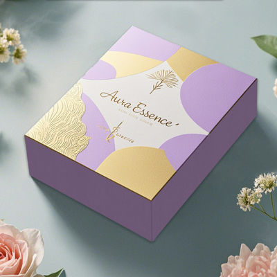 Custom Luxury square Empty Folding Paper Box กระปุกเทียนกระปุกที่มีฝาปิดและกล่องบรรจุกล่องกระปุกด้านล่างอัตโนมัติ