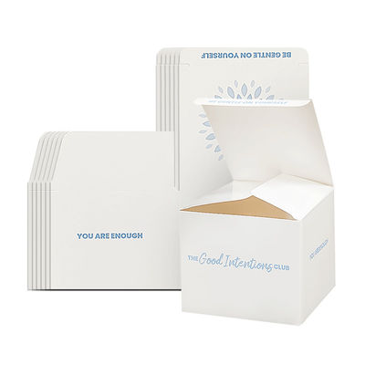 Custom Luxury square Empty Folding Paper Box กระปุกเทียนกระปุกที่มีฝาปิดและกล่องบรรจุกล่องกระปุกด้านล่างอัตโนมัติ