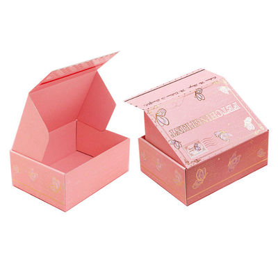 โลโก้ตามสั่ง กล่องเครื่องประดับ สีชมพู กระดาษเครื่องสําอาง ของขวัญ กล่องท่อกล่องบรรจุ