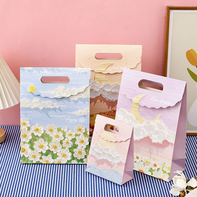 แคร์ฟต์ที่กําหนดเอง แคร์ฟต์ที่กําหนดเอง สีชมพู กระเป๋ากระดาษบรรจุเล็ก กระเป๋ากระดาษบรรจุของขวัญ