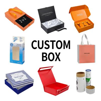 2 มิลลิเมตรหนา Custom 6x6x2 กล่องส่ง corrugated กับทองฟอยล์สแตมป์และฟรีตัวอย่างของใช้ในโต๊ะ
