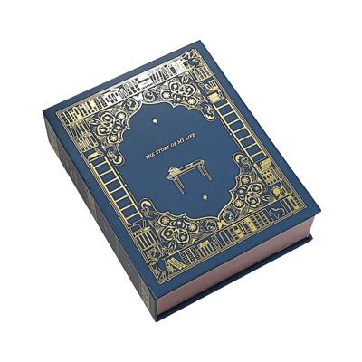 บรรจุภัณฑ์กล่องของขวัญรูปทรงหนังสือพิมพ์ลายหรูหราสำหรับเทียนแบรนด์ โซลูชันของขวัญวันหยุดแต่งงานระดับพรีเมียม