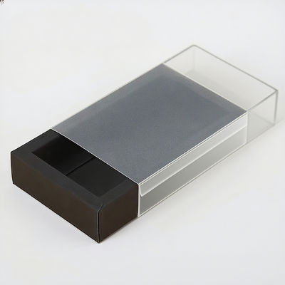 กล่องบรรจุภัณฑ์ระดับไฮเอนด์แบบกำหนดเอง กล่องกระดาษคราฟท์แบบลิ้นชักพร้อมหน้าต่าง PET ใส