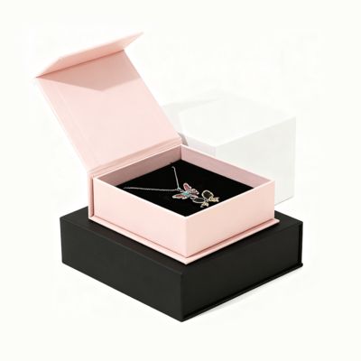 Custom Logo-Branded Black Paperboard Magnetic Boxes Set Small Square Packaging for Jewelry and Lashes for Glasses