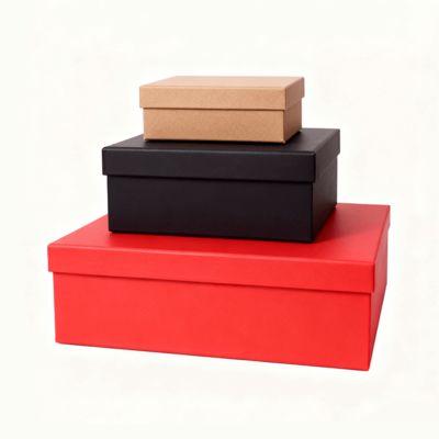 ชุดกล่องของขวัญแบบแบนพร้อมฝาสีส้มสุดหรูพร้อมถุงกระดาษ คุณสมบัติเคลือบด้าน ปั๊มนูน ฟอยล์ทอง