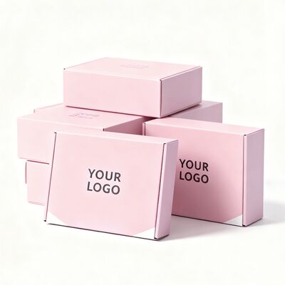 Custom Premium Pink Shipping Box Cardboard Recyclable Cosmetic Paper Boxes For Makeup Packaging