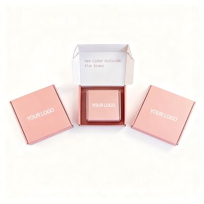 Custom Folding Corrugated Pink Cardboard Gift Box Custom Logo Packaging Accepts