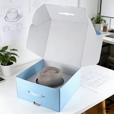 กล่องหมวกที่กําหนดเองที่มีโลโก้ สะอาดต่อสิ่งแวดล้อม ผิวเคลือบแข็ง กล่องกระดาษกระดาษกระดาษส่งหรู